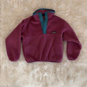 Patagonia kids size 8 pullover fleece plum w teal